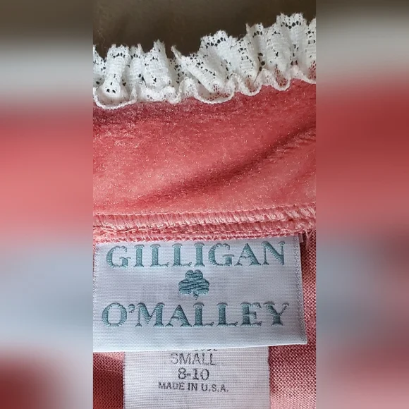 Vintage Robe Gilligan O'Malley Pink Velour Half Zip House Coat S 8-10 Ve… - Picture 9 of 11